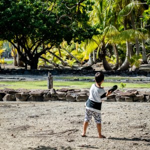 Paul's son, Rahui practices batting
