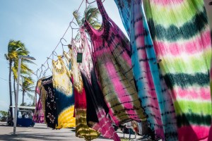 Colourfull stalls along the paseo de los turistas